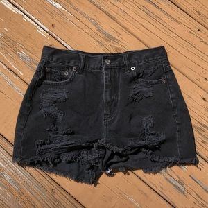 American Eagle Black Mom Jean Short High Rise